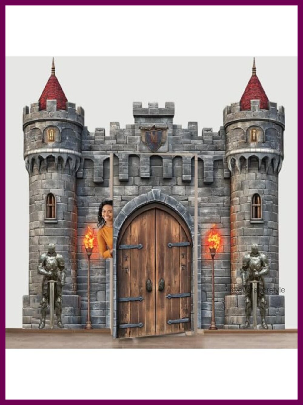Medieval Castle Door Cover Set Hanging Banner Porch Sign Party Decor 4 PC